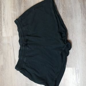 The North Face women's XL black shorts fleece sweats black drawstring